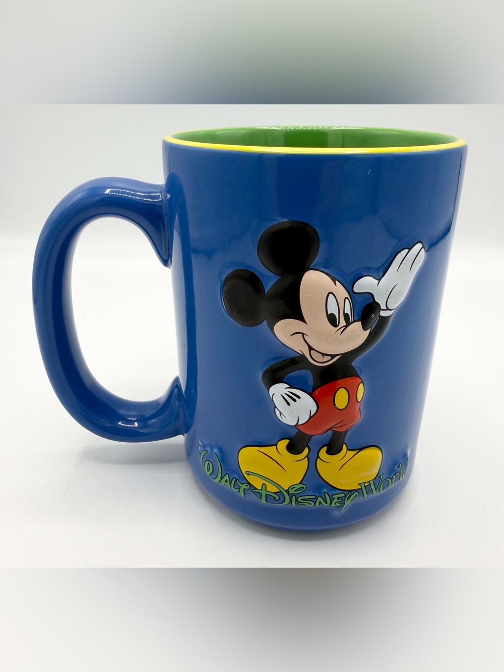 3d Mickey Mouse Vintage Classic Disney World Parks Blue Green Coffee Tea Mug Cup
